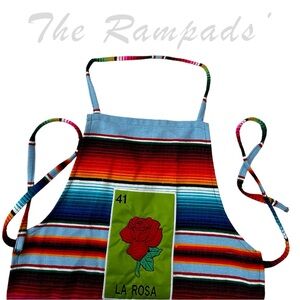 Mexican Loteria Multicolor La Rosa Apron